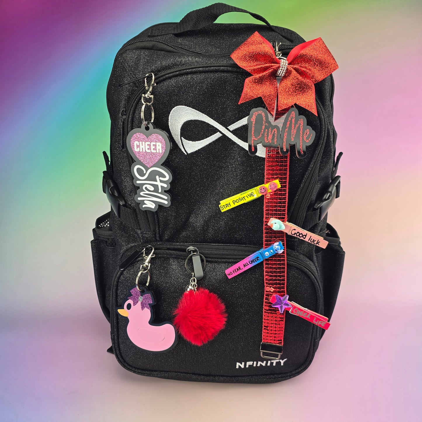 Cheer Heart Name Tag - Personalised Bag Tag