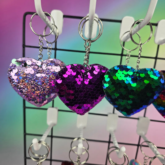 Sequin Heart - Key Chain