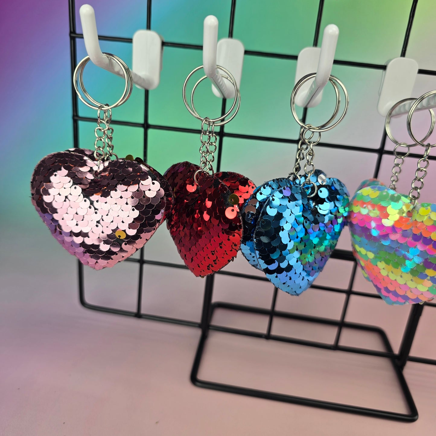 Sequin Heart - Key Chain