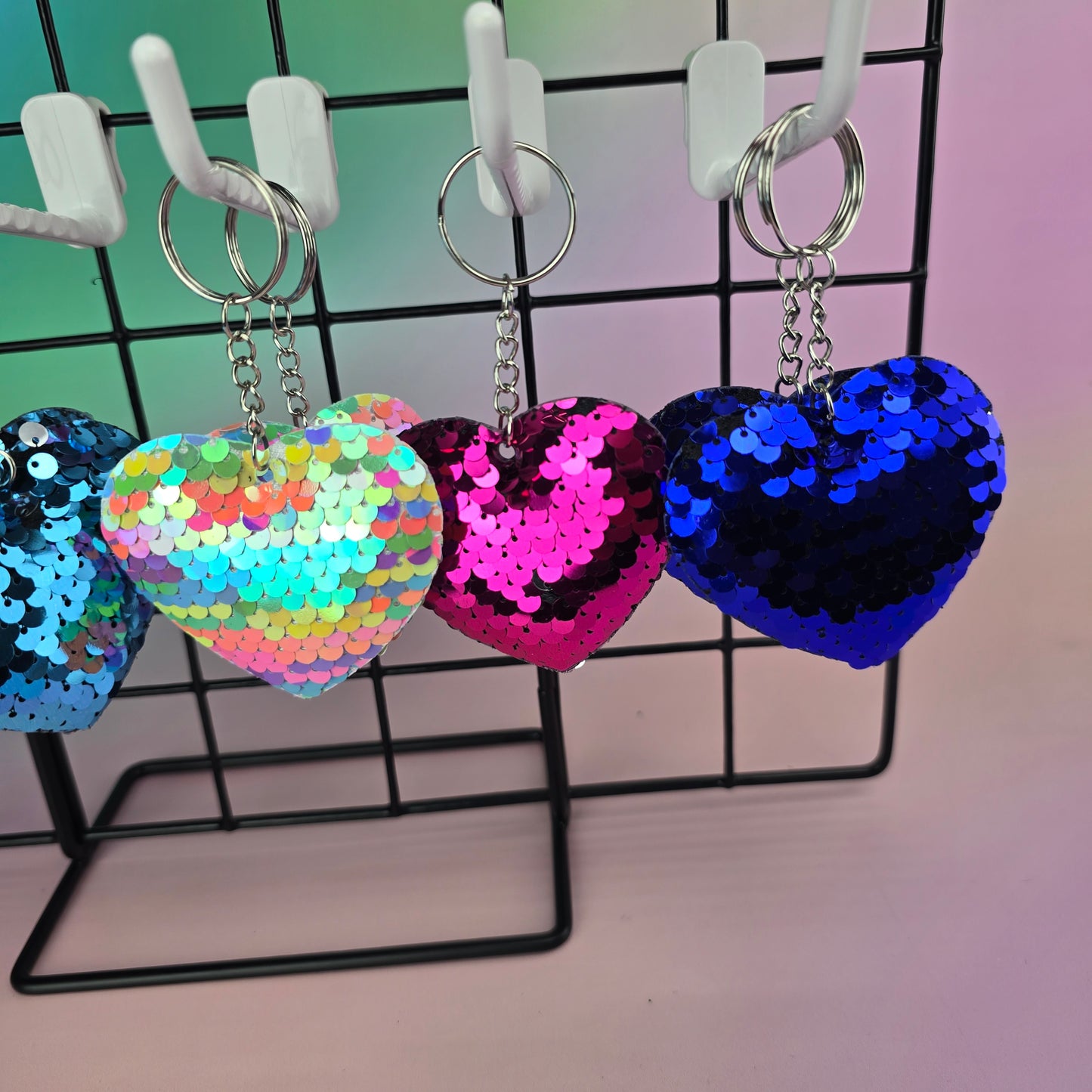 Sequin Heart - Key Chain