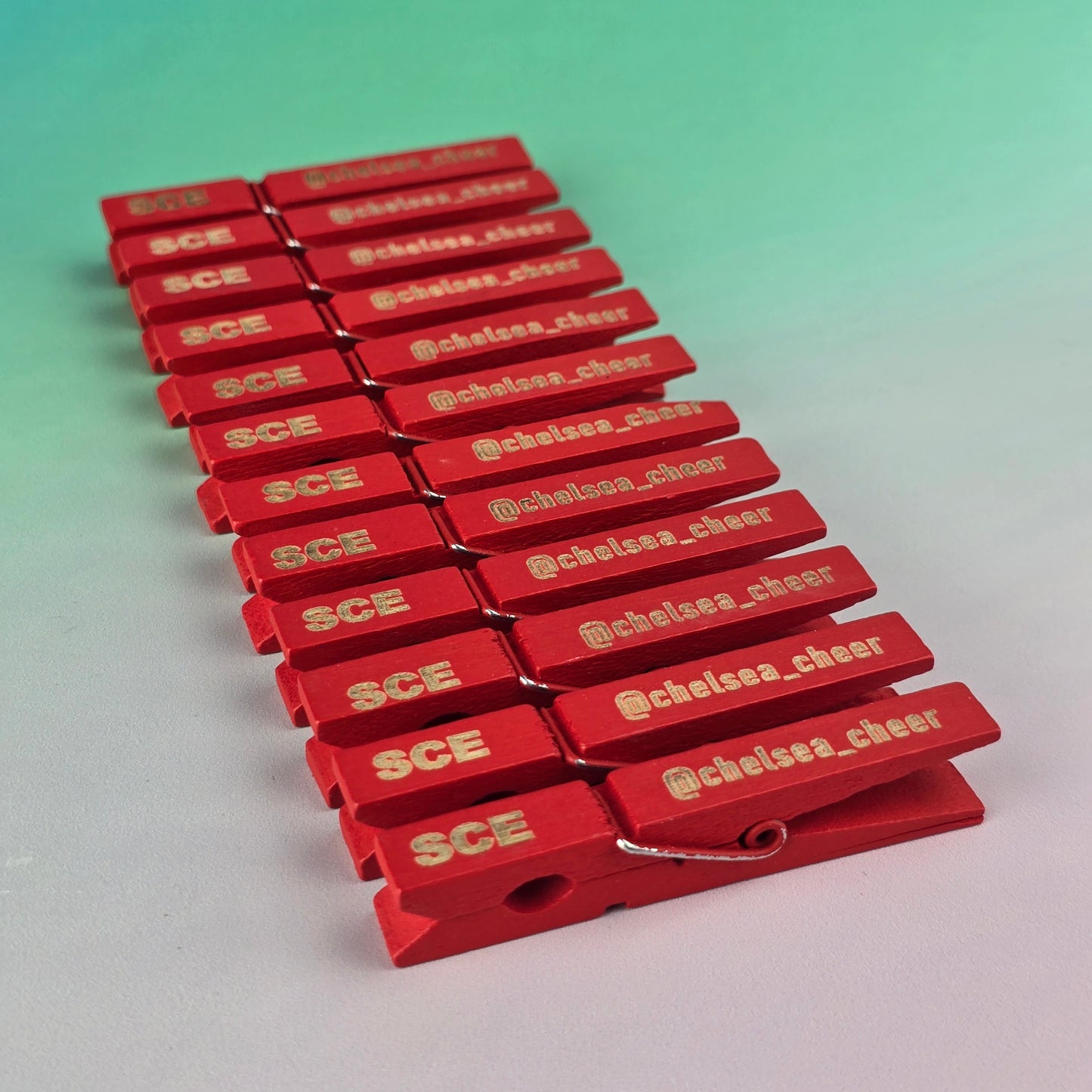 12 Personalised Engraved Pegs