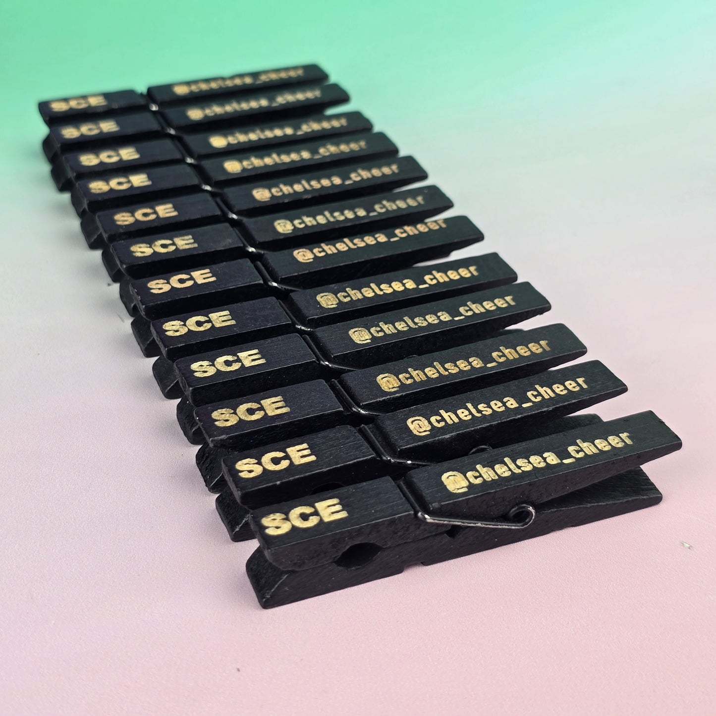 12 Personalised Engraved Pegs