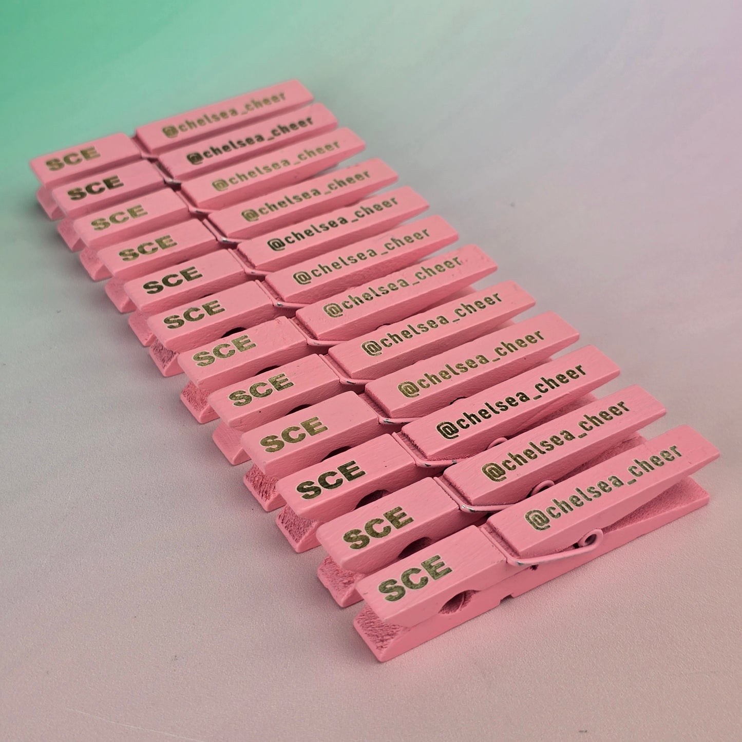 12 Personalised Engraved Pegs