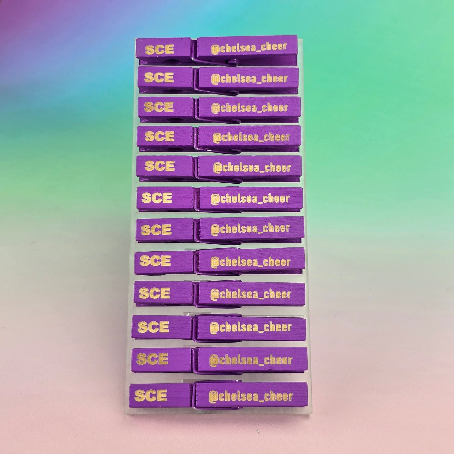 12 Personalised Engraved Pegs