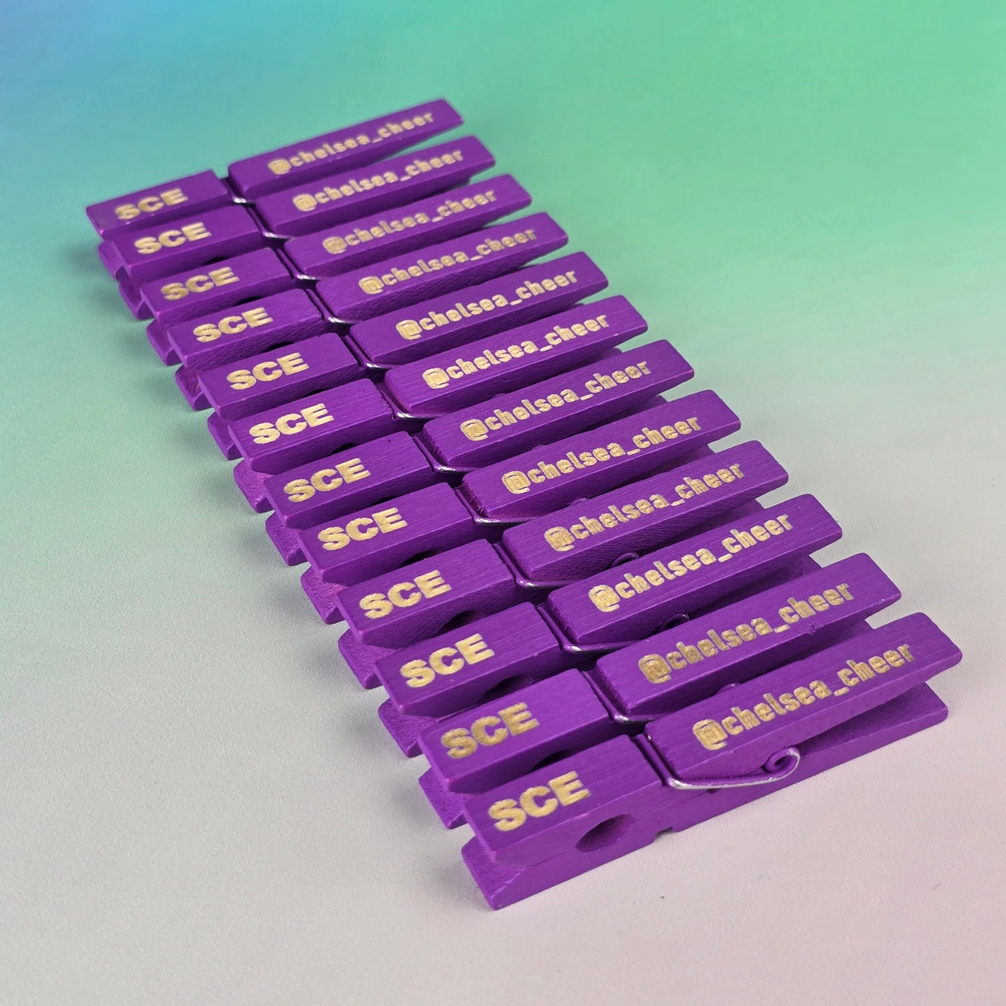 12 Personalised Engraved Pegs