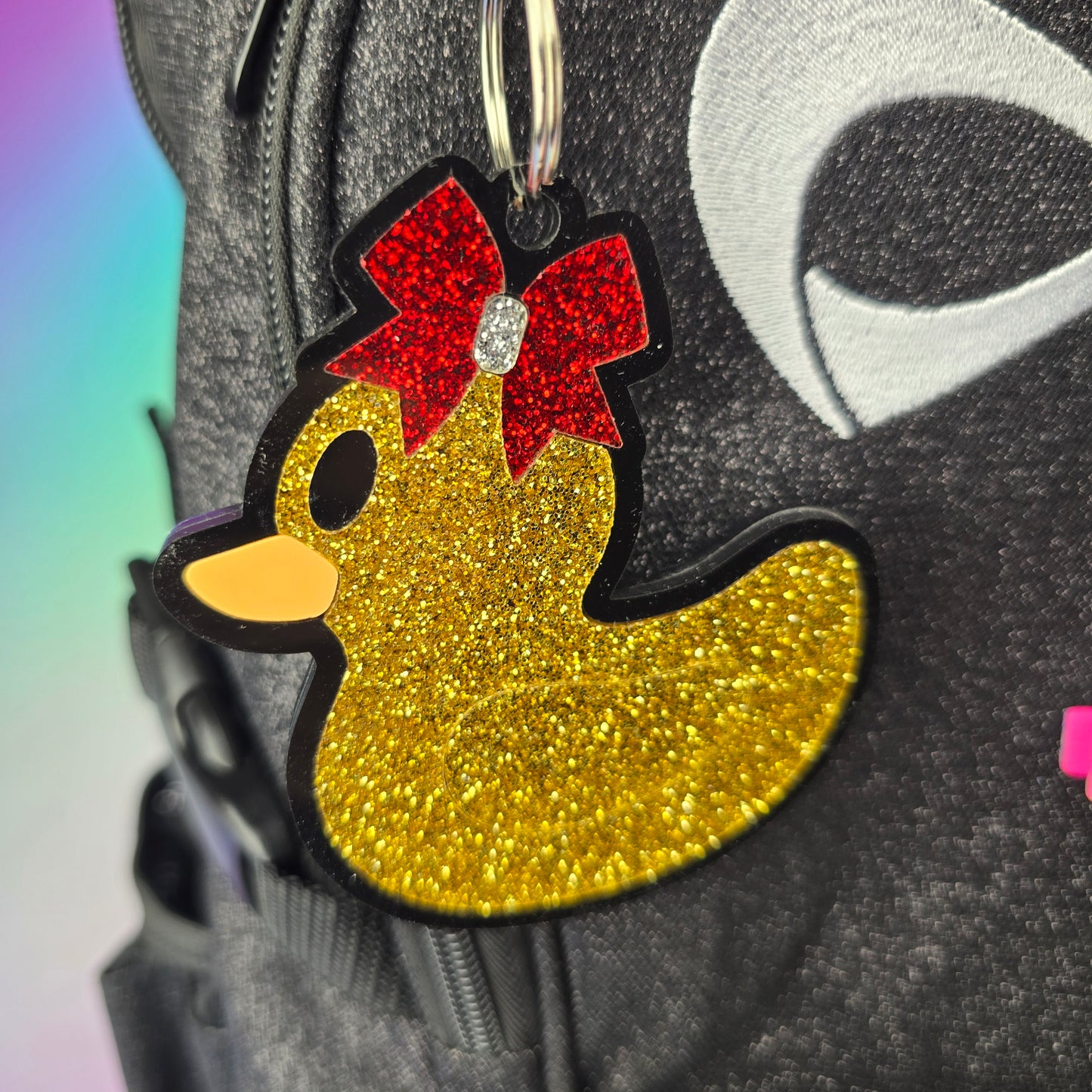 Duck with Bow - Bag Tag