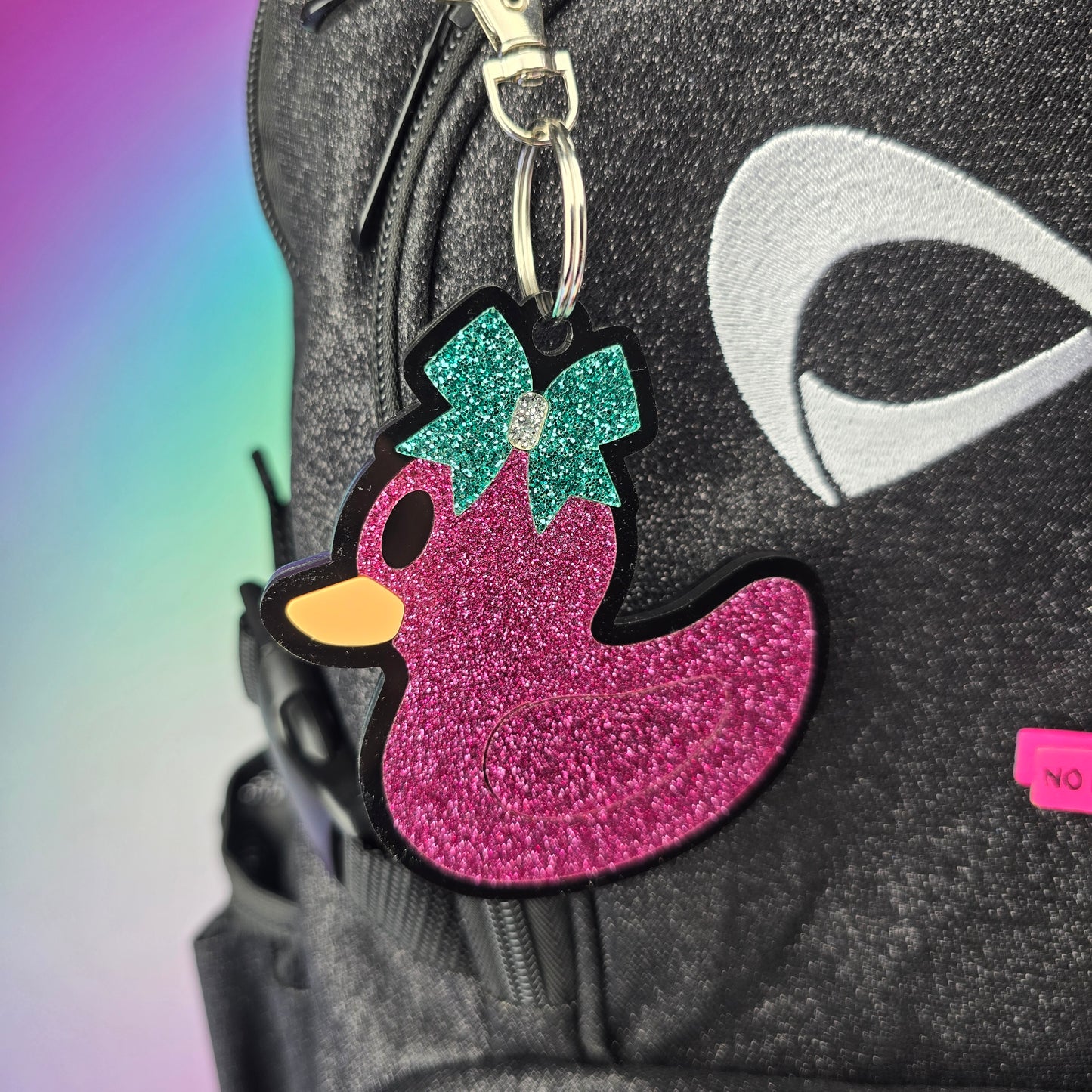 Duck with Bow - Bag Tag