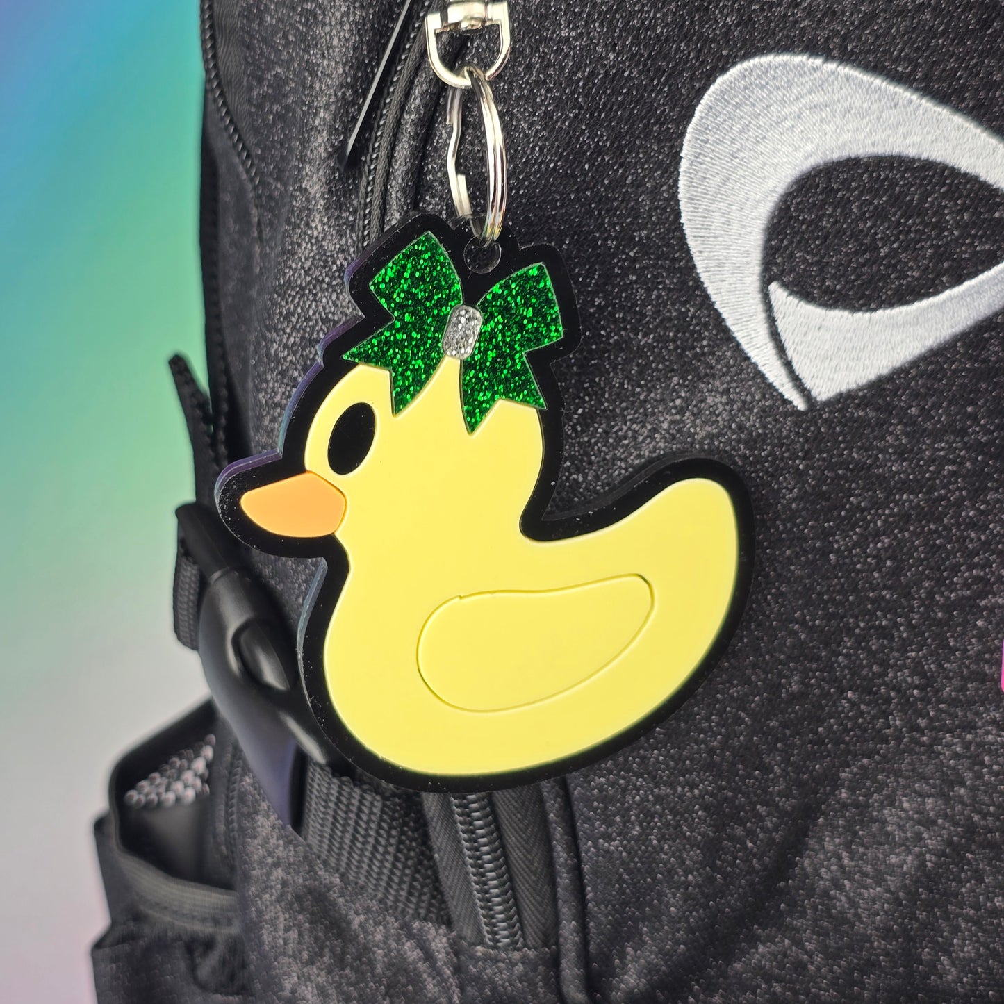 Duck with Bow - Bag Tag