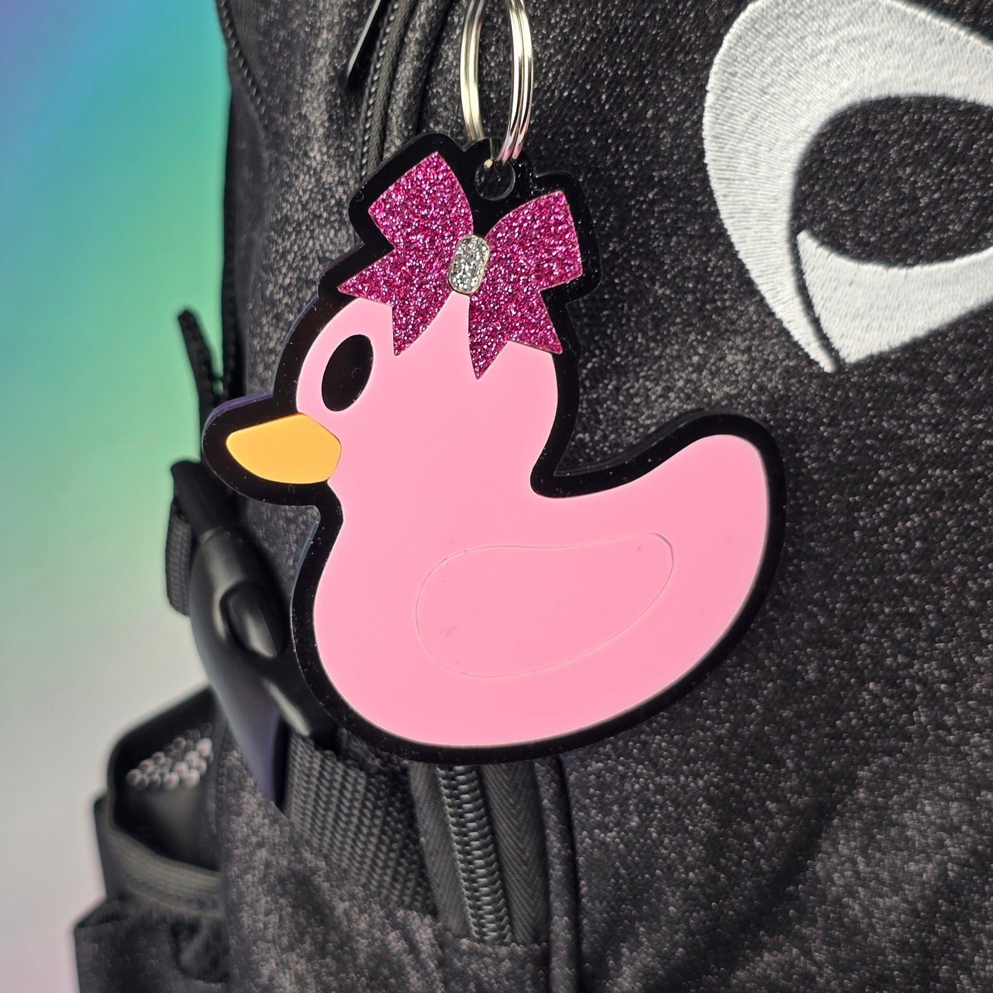 Duck with Bow - Bag Tag