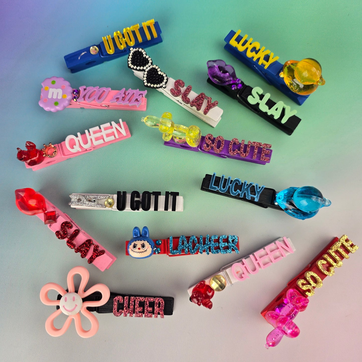 Custom Peg Text Toppers - 6 Pack