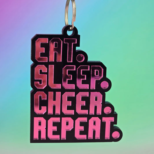 Eat Sleep Cheer Repeat - Bag Tag