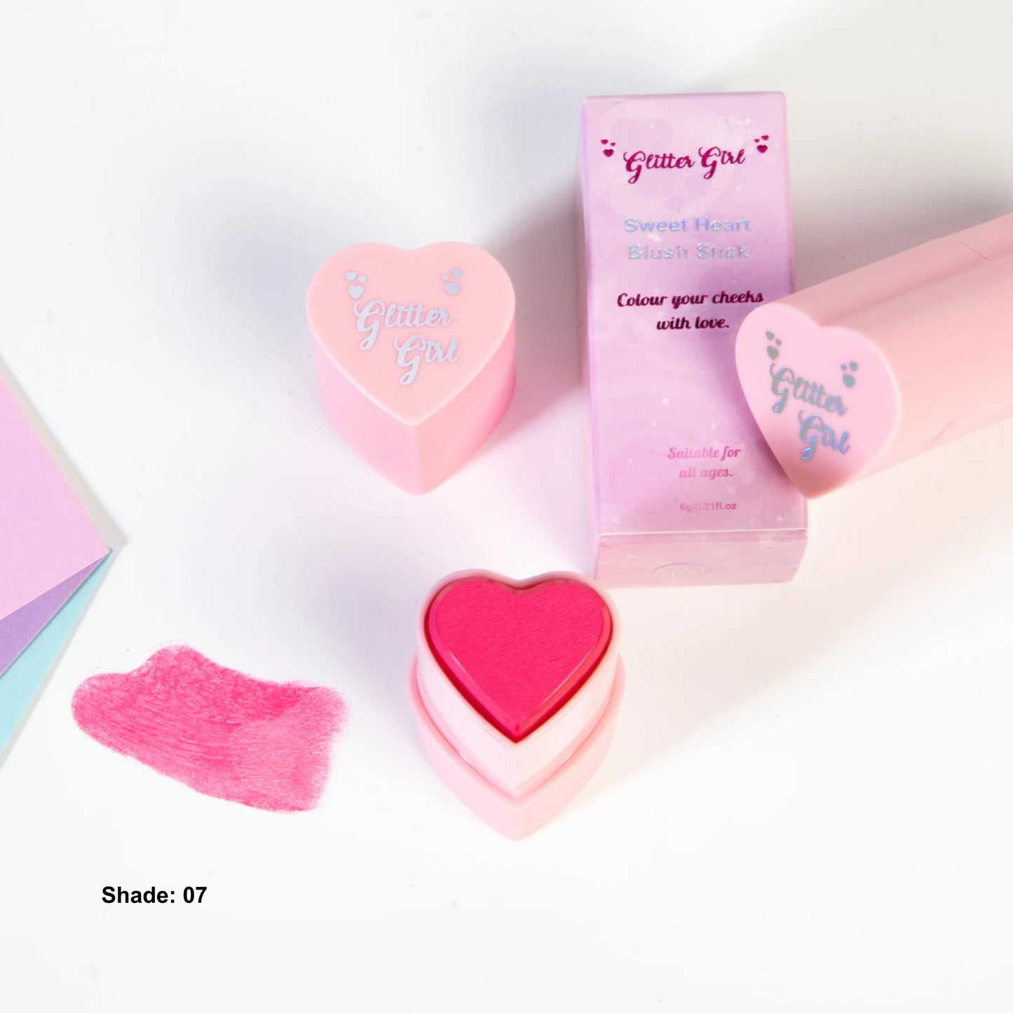 Sweet Heart Blush Stick (Glitter Girl)